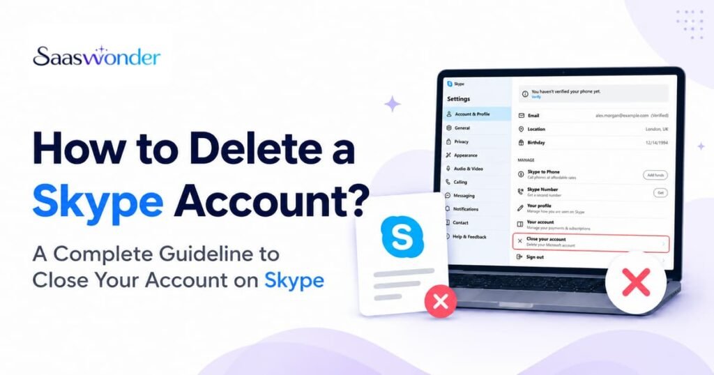 how to delete skype account