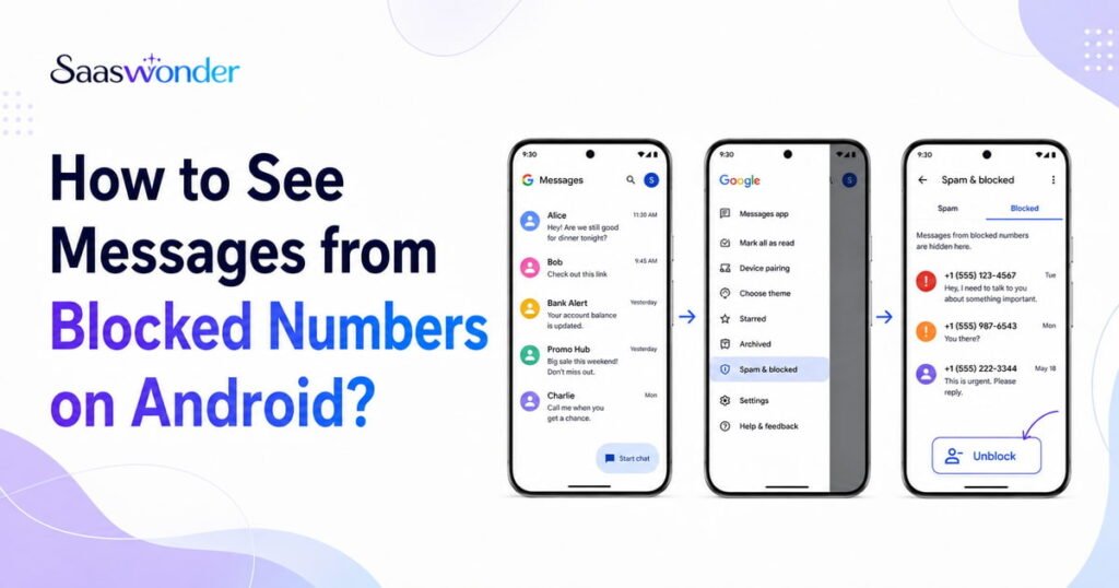 how to see blocked messages on android
